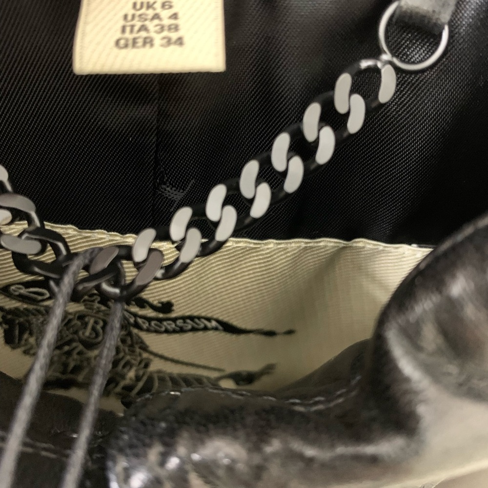 NWT Burberry London Black Double-Breasted Leather Trench Coat US.4 - Picture 4 of 13